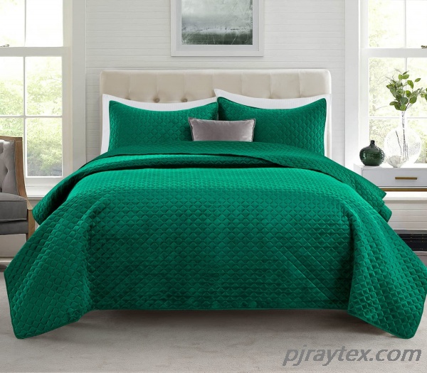 Velvet quilt, Solid Velvet Quilt Set, Quilt Set with Reversible sherpa