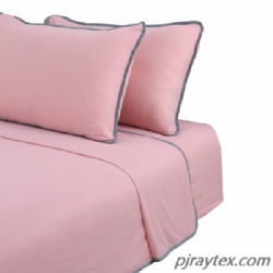 Bedding Jersey Sheets with contrast color edges, Eco Friendly Wrinkle Free Sheets 