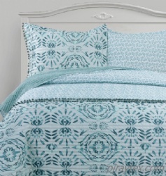 Printing comforter Microfiber Quilt Set with Pompon Application