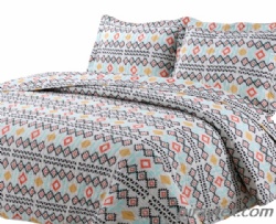 Best Selling Printed Microfiber Polyester Quilt Set Reversible