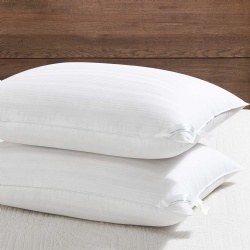 Down Alternative Pillows Set of 2 - 100% Breathable Cotton Cover, Premium Hotel Collection Soft Bed Pillows for Sleeping, 20 X 36