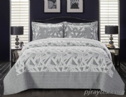 Jacquard coverlets set 3pcs with patching borders