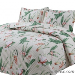 100% Polyester Bedding Printed Quilt Set with Sham Coverlet