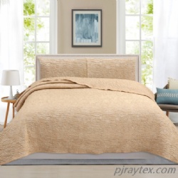 Pigment washed polyester woven cationic stitching bedspread