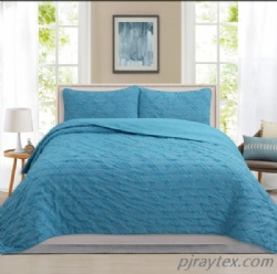 Diamond polyester microfiber quilt set