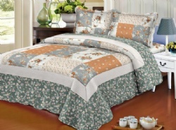 Printing Patchwork Bed Cover with Joint Border