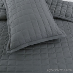 Quilt Set Grey Full/Queen Soft Microfiber Coverlet for All Season