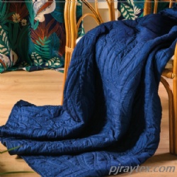 Microfiber Quilt, Leaf Embroidery Bed Quilts, Quilted Coverlet