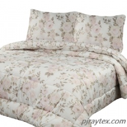 Printed Comforter Set (Queen,Grey) with 2 Pillow Shams