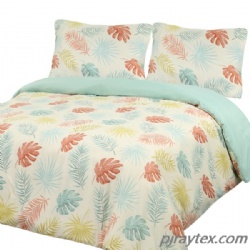 Tropical Duvet Cover Set Microfiber Floral Bedding Set